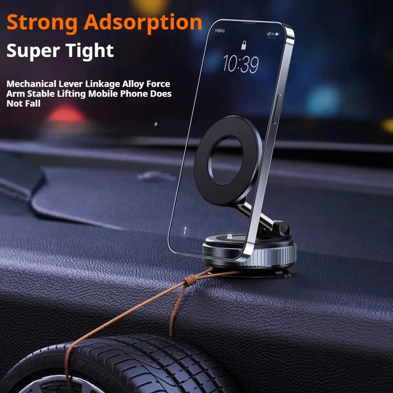 Suporte Magnético para Celular com Ventosa para Carro - Rotação 360° e Dobrável