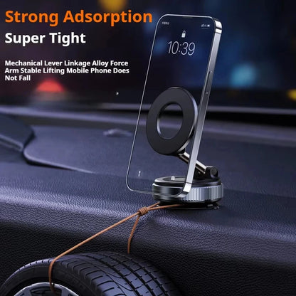 Suporte Magnético para Celular com Ventosa para Carro - Rotação 360° e Dobrável