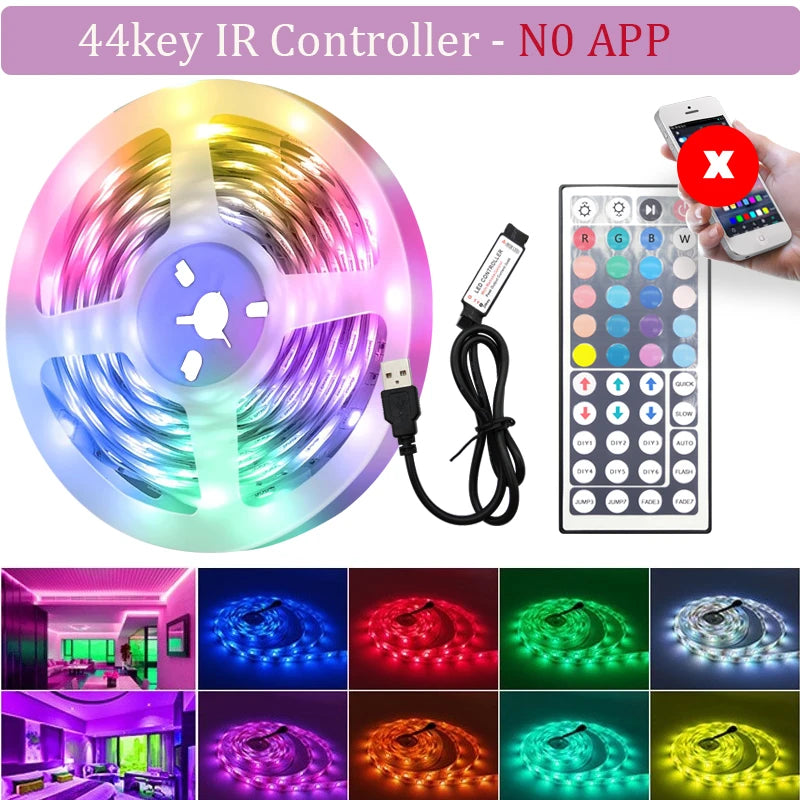 Fita de LED Tuya WiFi RGB 5050 - Iluminação Inteligente para Ambientes