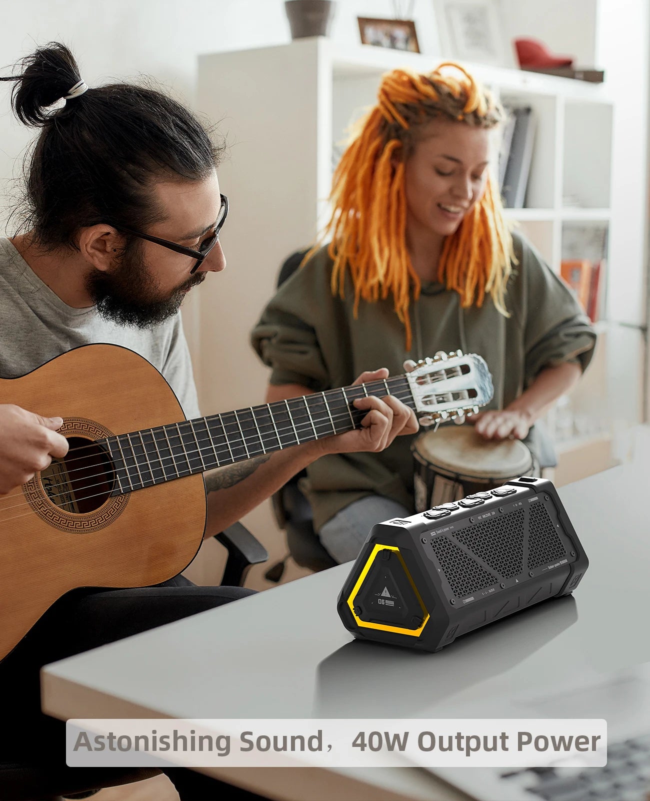 Caixa de Som Bluetooth MLOVE P3 - Potência de 40W, Som Estéreo, IPX7 à Prova d'Água