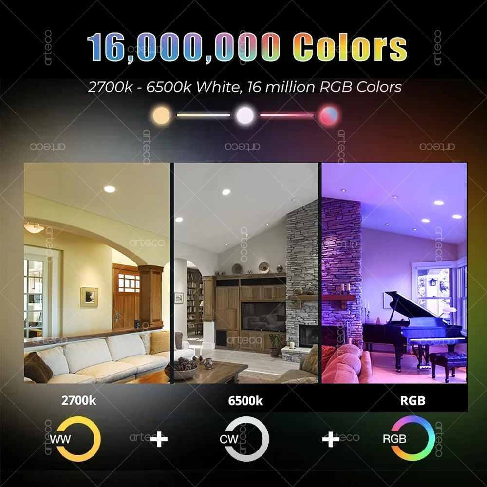 Lâmpada Inteligente Tuya E27 E14 GU10 WiFi Zigbee Bluetooth - LED Dimmable RGB 2700-6500K