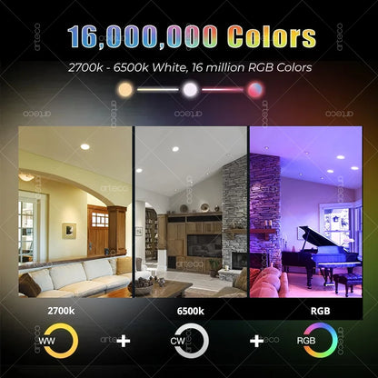 Lâmpada Inteligente Tuya E27 E14 GU10 WiFi Zigbee Bluetooth - LED Dimmable RGB 2700-6500K