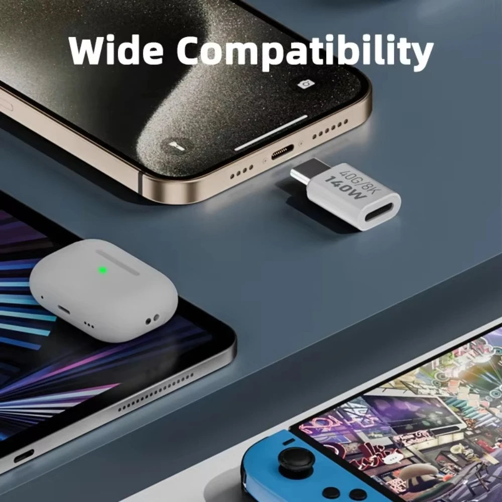 Adaptador NNBILI 140W 40Gbps OTG Type C - Conexão Rápida e Eficiente