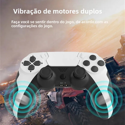 Controle Sem Fio GAMINJA P48 com Giroscópio de Seis Eixos para PS4, PS3 e PC