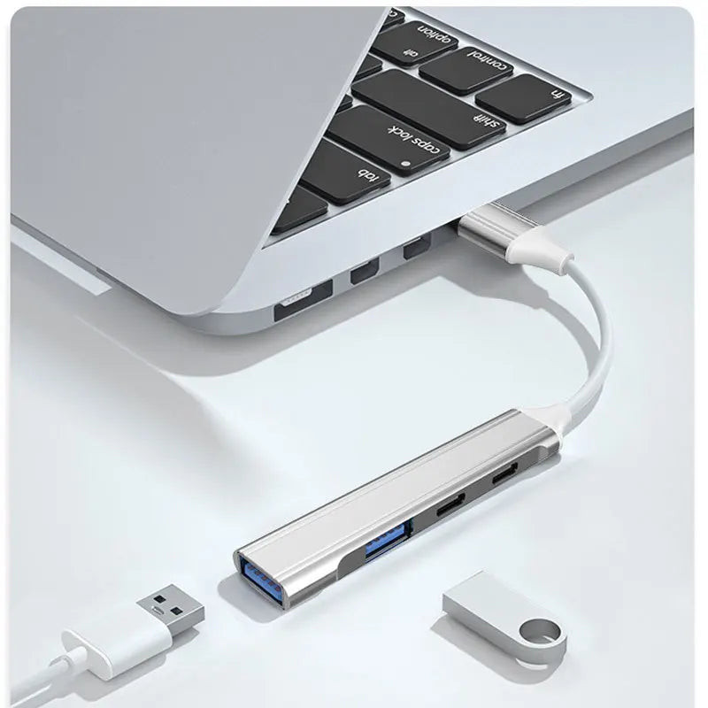 Hub USB 3.0 Type C - Adaptador Multi Splitter com 4 Portas