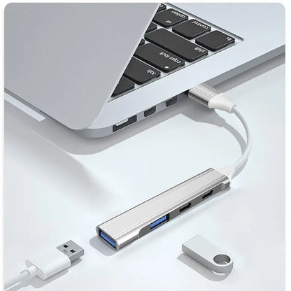 Hub USB 3.0 Type C - Adaptador Multi Splitter com 4 Portas
