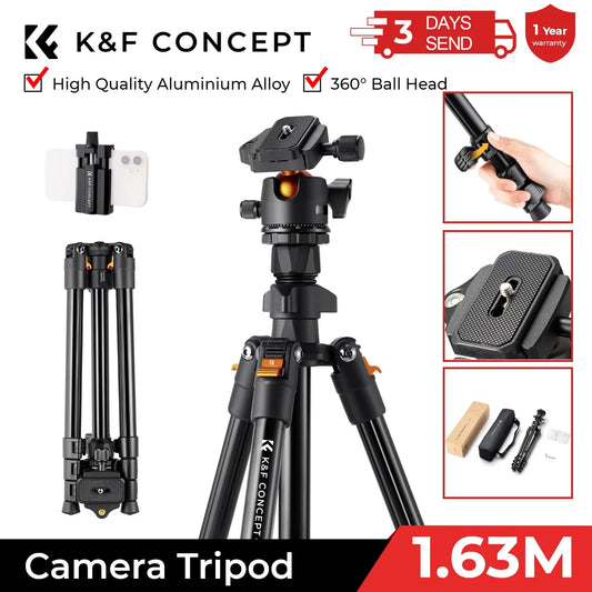 Tripé Portátil K&F CONCEPT para Câmeras - Ideal para Vlogs