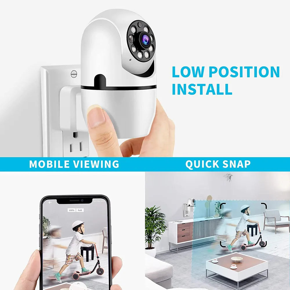 Câmera IP Tuya WiFi 1080P HD com Áudio Bidirecional e Visão Noturna