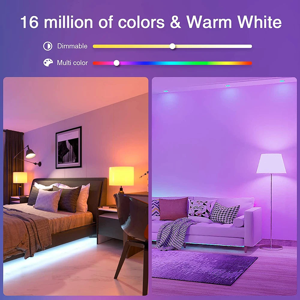 Lâmpada LED Inteligente WiFi Zigbee Dimerizável E27 E14 GU10 RGBCW 3000-6000K