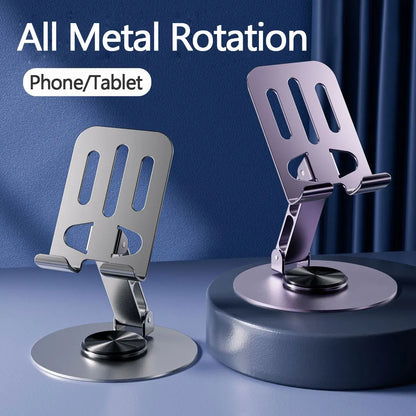 Suporte para Celular em Alumínio com Rotação 360° - Design Dobrável e Estável
