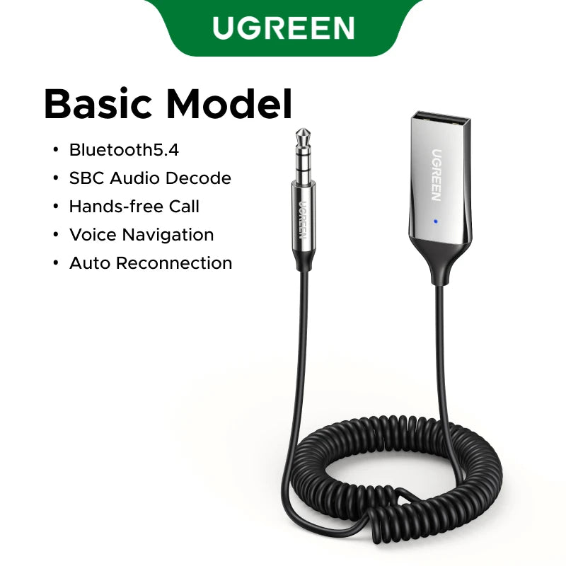 Adaptador Bluetooth UGREEN 6.0 - Conexão Sem Fios para Seu Carro