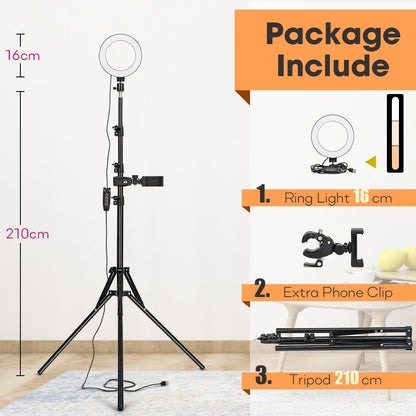 Tripé com Luz de Anel LED para Câmera e Smartphone - Iluminação Perfeita para Suas Fotos e Vídeos