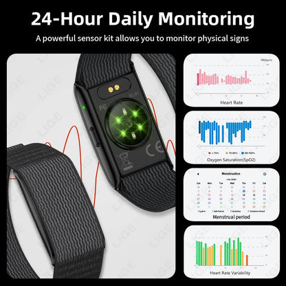 Pulseira Inteligente GPS com Monitor de Saúde e Lembrete de Chamadas
