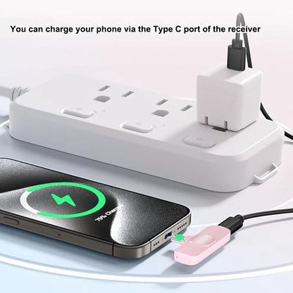 Microfone Lavalier Sem Fio USB-C Mini para iPhone 17/16/15 e Android - Redução de Ruído para Gravações de Vlog e YouTube