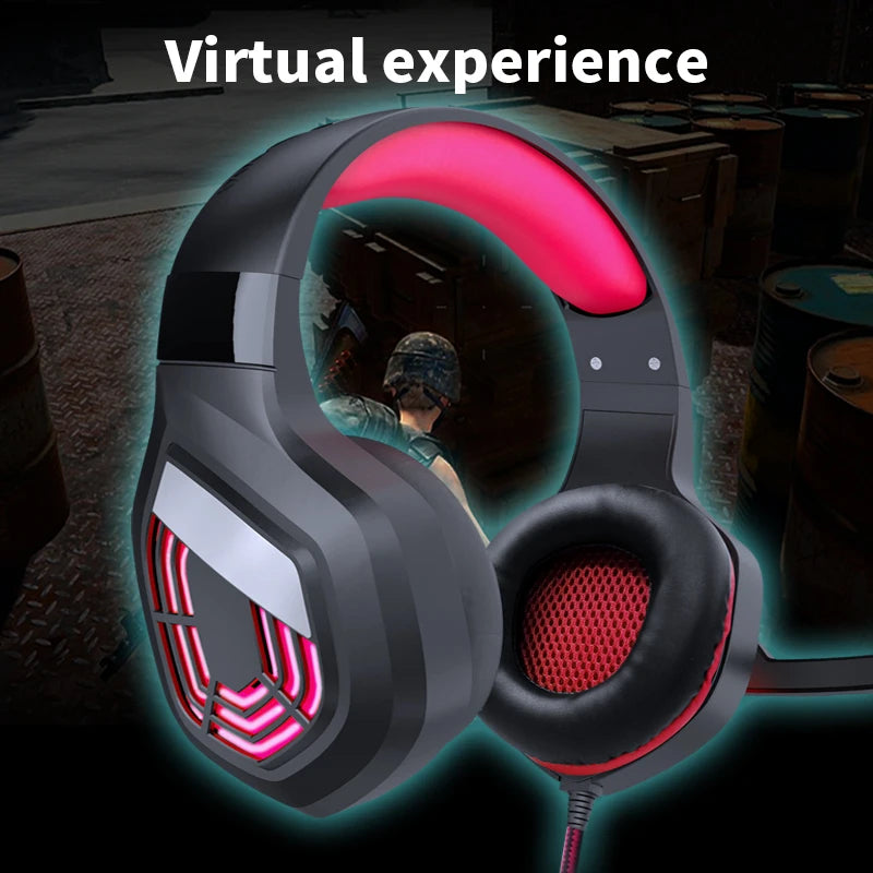 Headset Gamer G7 com Luz LED - Fone de Ouvido USB Stereo com Microfone com Redução de Ruído