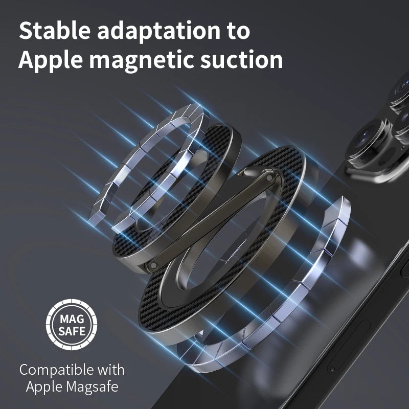 Suporte Magnético Duplo para Celular com Anel de Fixação MagSafe