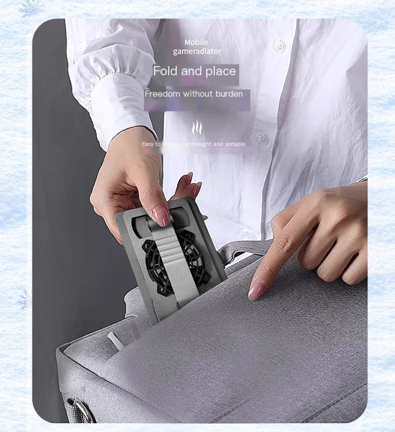 Suporte Universal de Metal para Celular com Ventiladores de Resfriamento - Mini Suporte Ajustável 360°