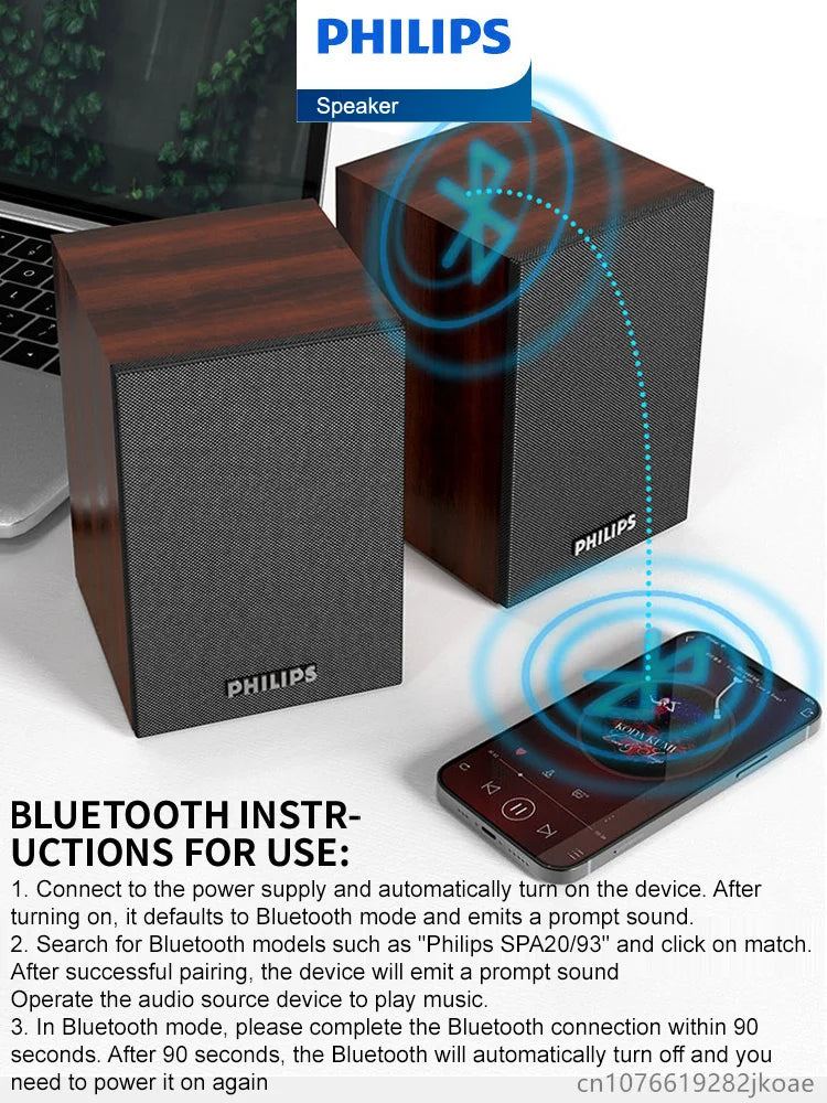 Caixa de Som Bluetooth Philips SPA20 com Som Surround 360°
