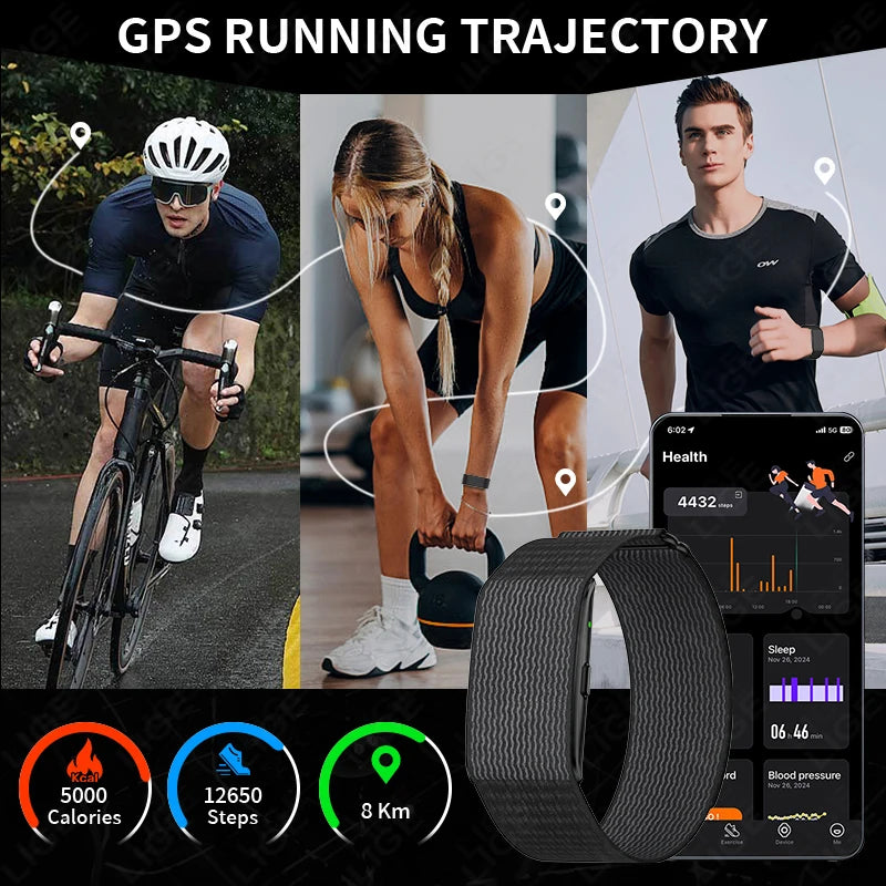 Pulseira Inteligente GPS com Monitor de Saúde e Lembrete de Chamadas