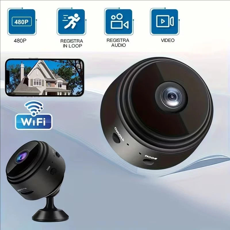 Câmera de Vigilância A9 Mini com Wifi - 1080P HD e Visão Noturna