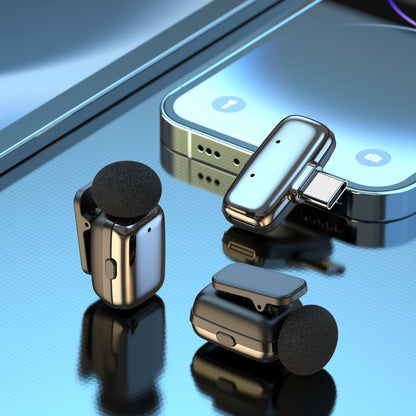 Conjunto de Microfone Lavalier Sem Fio com Estojo de Carregamento - Mini Microfone de Lapela para Gravação de Vídeo e Transmissão Ao Vivo