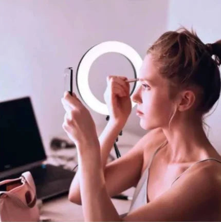 Tripé de Mesa com Ring Light para Selfies, Youtubers e Maquiagem